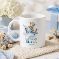 Cute Bear Blue Plane Time Flies One 1st Birthday
