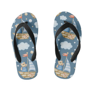 Cute Bear Boat Kid's Jandals