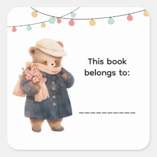 Cute Bear Book Labels