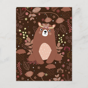 Cute  Bear Calendar Postcard 2025