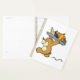 Cute Bear Carrying a Festive Harvest Platter  Planner