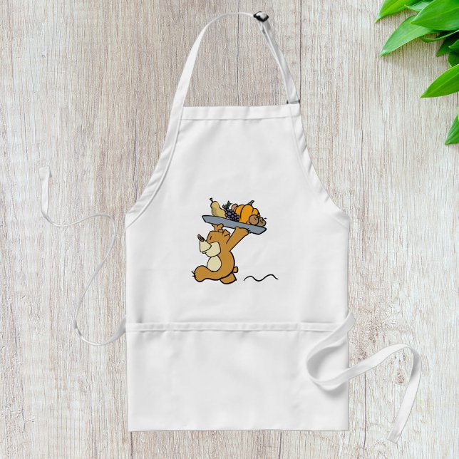 Cute Bear Carrying a Festive Harvest Platter  Standard Apron (Creator Uploaded)
