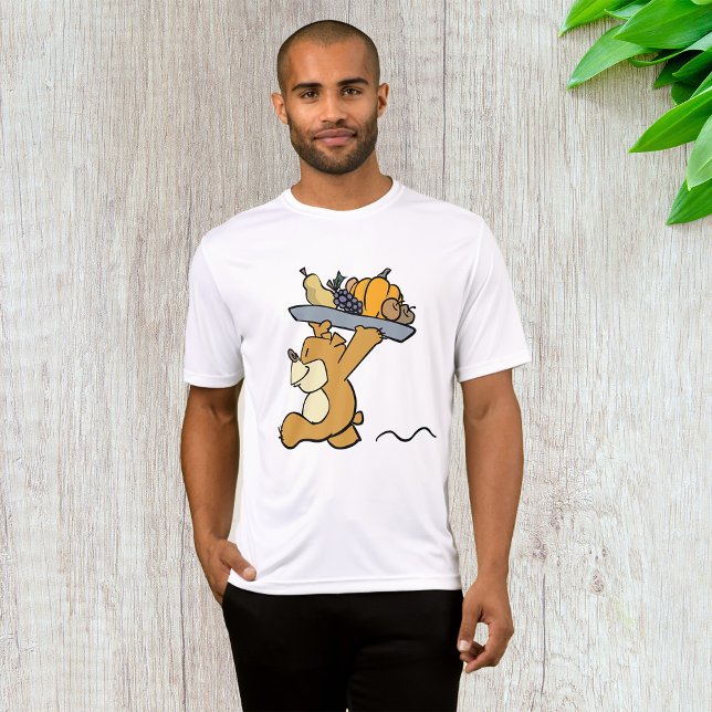Cute Bear Carrying a Festive Harvest Platter  T-Shirt (Creator Uploaded)