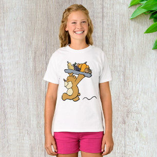 Cute Bear Carrying a Festive Harvest Platter T-Shirt