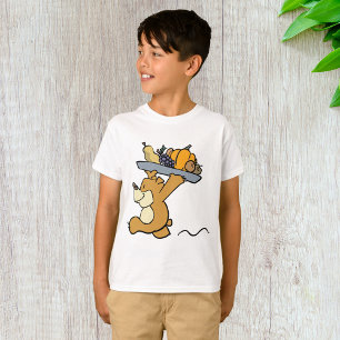 Cute Bear Carrying a Festive Harvest Platter T-Shirt