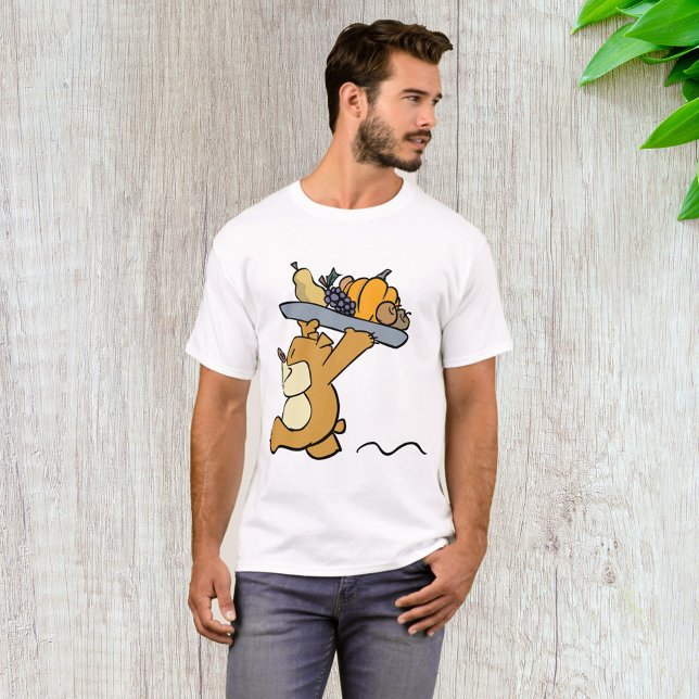 Cute Bear Carrying a Festive Harvest Platter  T-Shirt (Creator Uploaded)