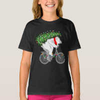 Cute Bear Carrying Christmas Tree Gift For Cyclist