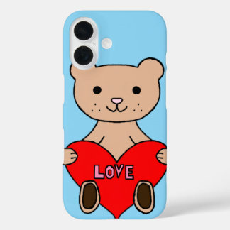 Cute bear iPhone 16 case