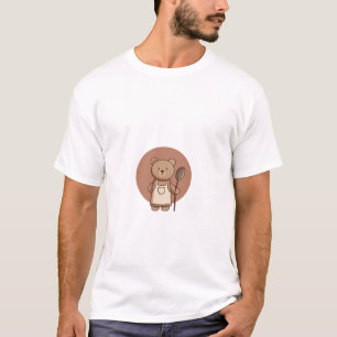 Cute Bear Chef Illustration T-Shirt