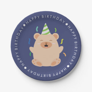 Cute Bear Children's Birthday Party Paper Plate