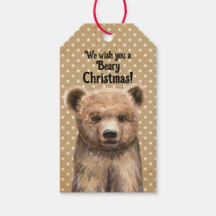 Cute Bear Christmas Beary Christmas Gift Tags