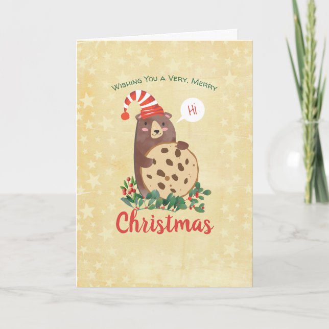Cute bear Christmas cookie bakery baking Holiday Card (Front)
