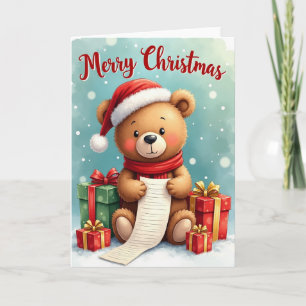 Cute Bear Christmas Scene Card