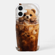 Cute Bear Coffee iPhone Case | Aesthetic Animal