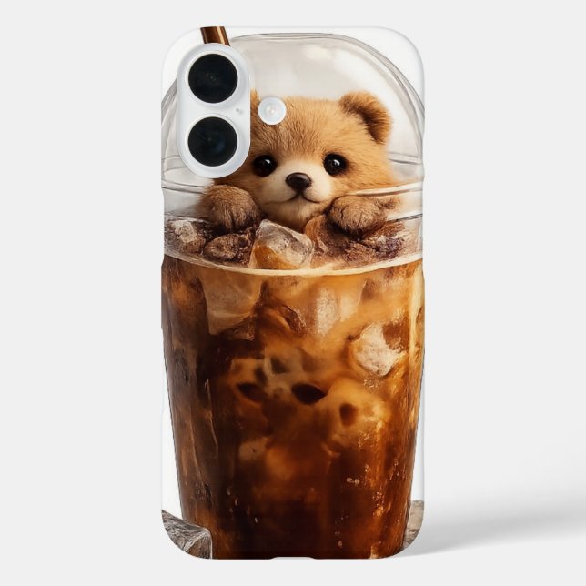 Cute Bear Coffee iPhone Case | Aesthetic Animal  (Back)
