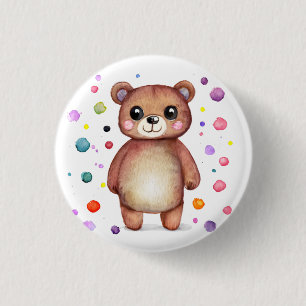 Cute Bear Cool Teddy positive 3 Cm Round Badge