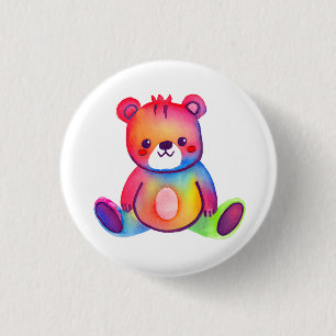 Cute Bear Cool Teddy positive 3 Cm Round Badge