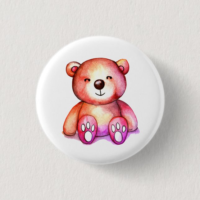 Cute Bear Cool Teddy positive 3 Cm Round Badge (Front)