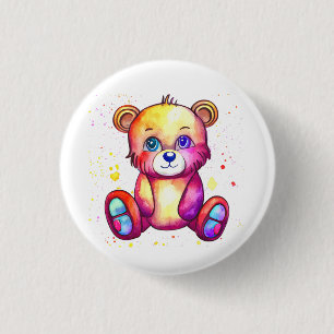 Cute Bear Cool Teddy positive 3 Cm Round Badge
