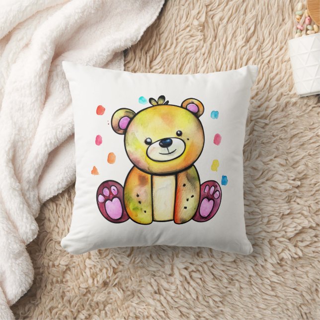 Cute Bear Cool Teddy positive Cushion (Blanket)