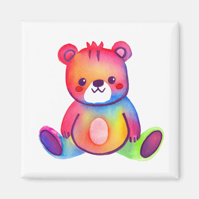 Cute Bear Cool Teddy positive Magnet (Front)
