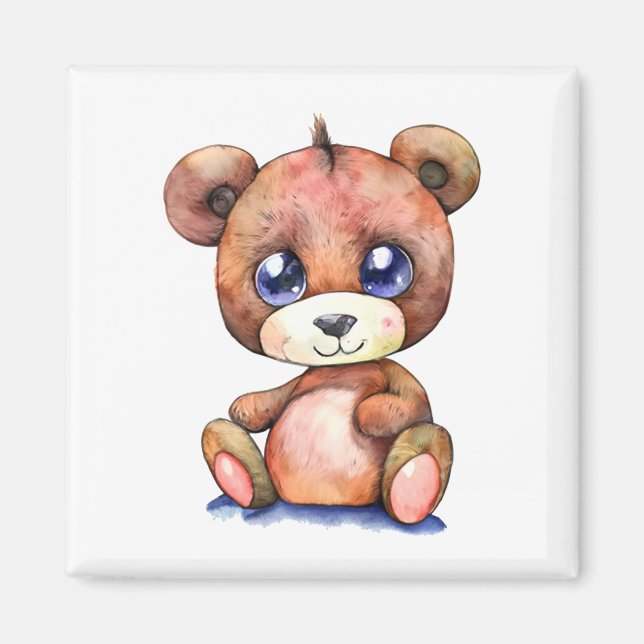 Cute Bear Cool Teddy positive Magnet (Front)