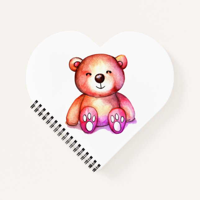 Cute Bear Cool Teddy positive Notebook (Front)