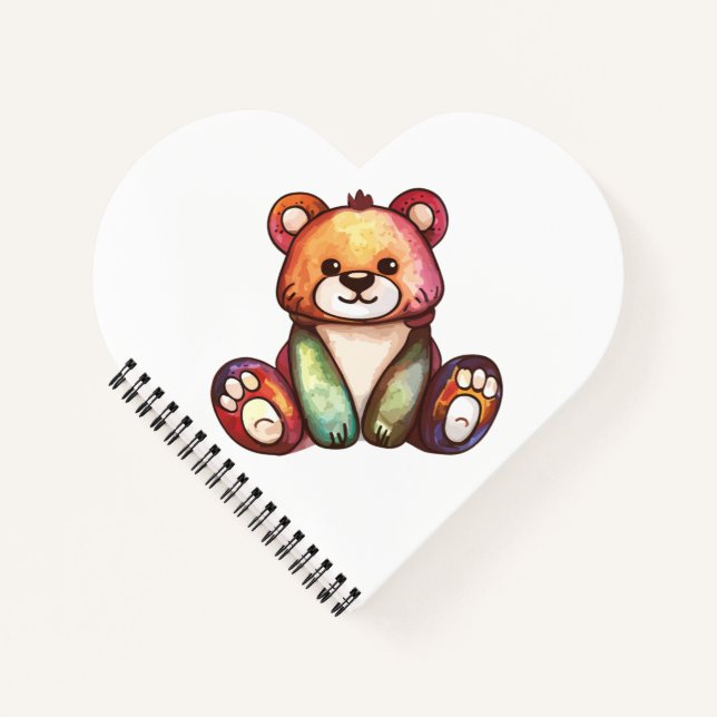 Cute Bear Cool Teddy positive Notebook (Front)