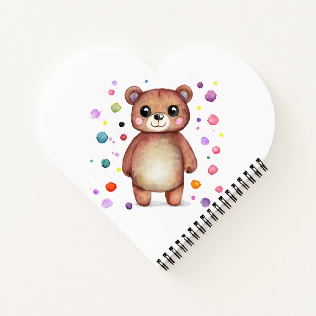 Cute Bear Cool Teddy positive Notebook (Back)