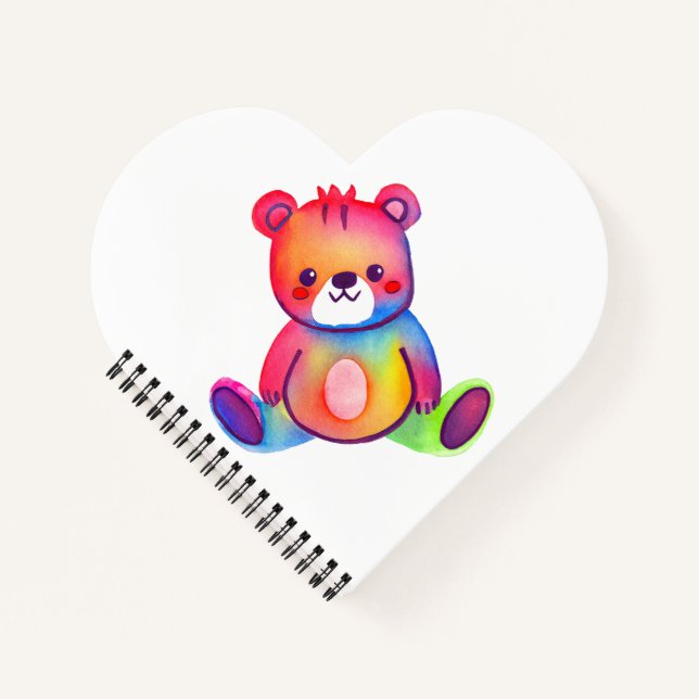 Cute Bear Cool Teddy positive Notebook (Front)