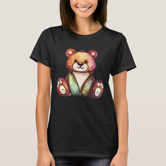 Cute Bear Cool Teddy positive T-Shirt (Front)