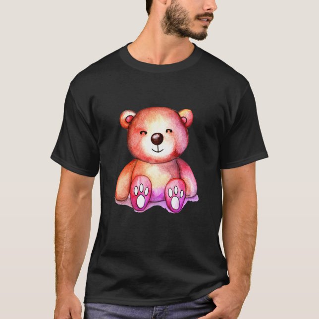 Cute Bear Cool Teddy positive T-Shirt (Front)