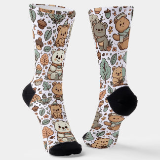 Cute Bear Cosy Socks – Playful Vector Design
