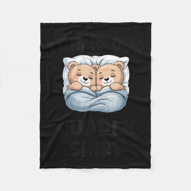 Cute Bear Couple This Is Our Cuddle  Fleece Blanket (Front)
