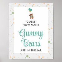 Cute Bear Cub Baby Shower Gummy Bear Guessing Game