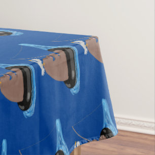 Cute bear cub fishing cartoon illustration tablecloth