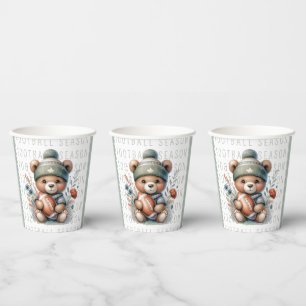 Cute Bear Custom Football Paper Cups