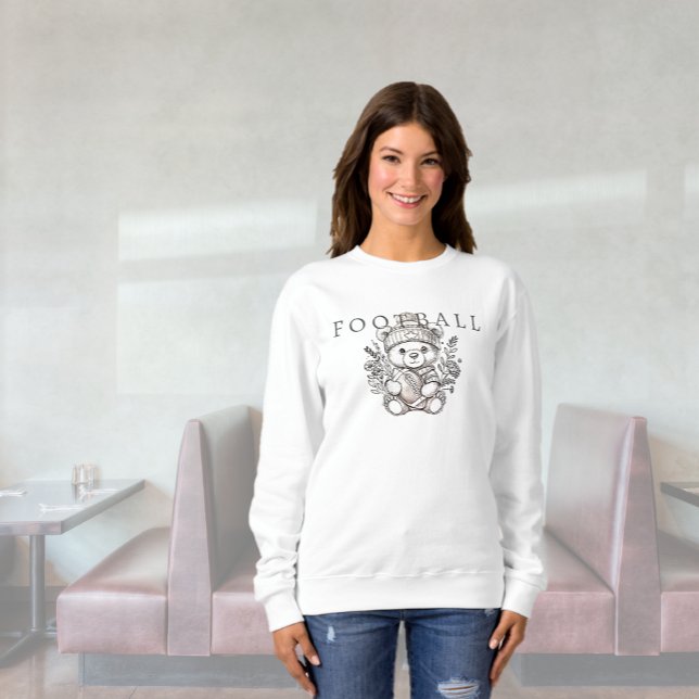 Cute Bear Custom Football Sweatshirt (Cute Custom Football Sweatshirt)