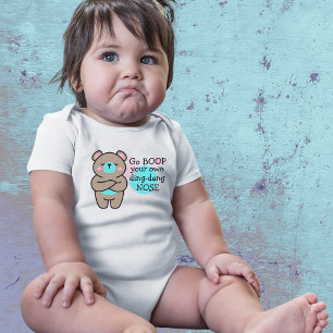 Cute Bear - Don't Boop My Nose  Baby Bodysuit