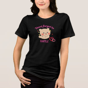 Cute Bear Don't Forget to Smile Graphic T-Shirt Tri-Blend Shirt