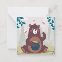 Cute Bear Enjoying Honey