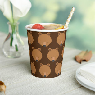 Cute Bear Face Animal Paper Cups