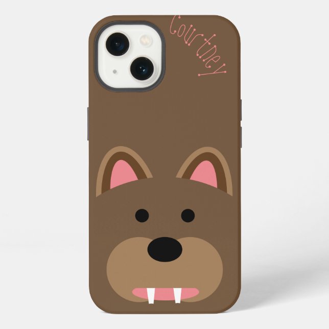 Cute Bear Face Customisable iPhone Case (Back)