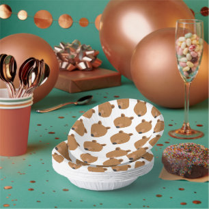 Cute Bear Face Pattern Animal Paper Bowl Plate