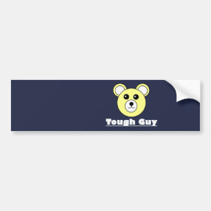 Cute Bear Face Tough Guy Bumper Car Sticker