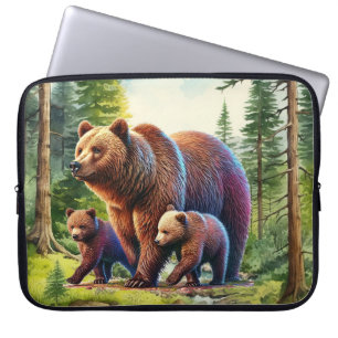 Cute bear Family forest  Laptop Sleeve
