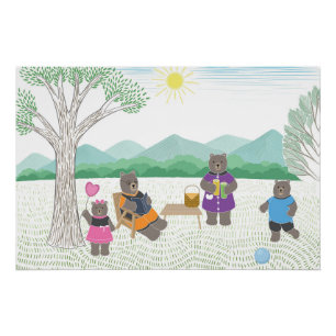 cute bear family  poster