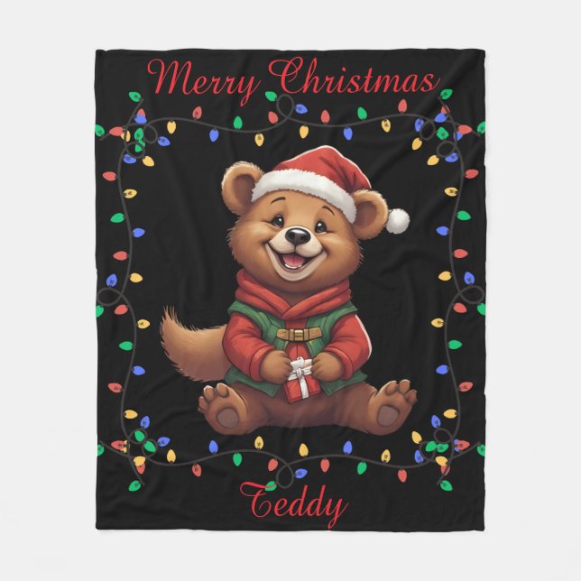 Cute Bear Fleece Blanket (Front)