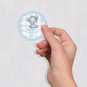 Cute Bear For Boy Favour Thank You Classic Round Sticker