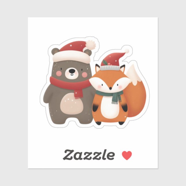 Cute Bear & Fox Christmas (Sheet)